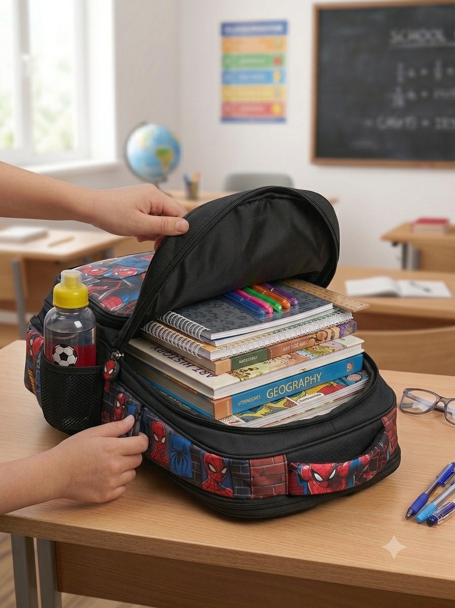 Premium Spider-Man 3-in-1 Kids School Backpack Combo